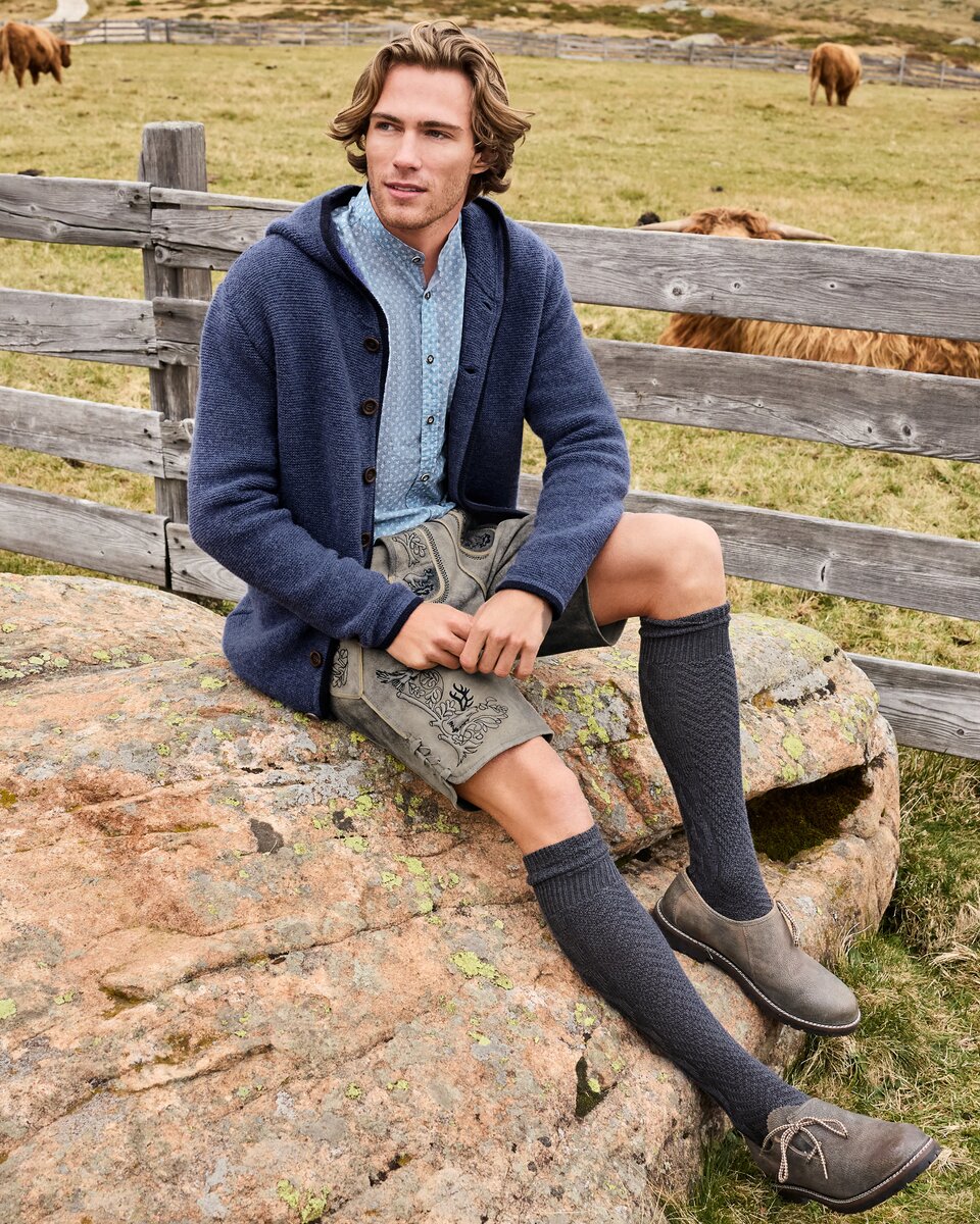 Reitmayer Left-handed cardigan with hood (Blue/Navy)