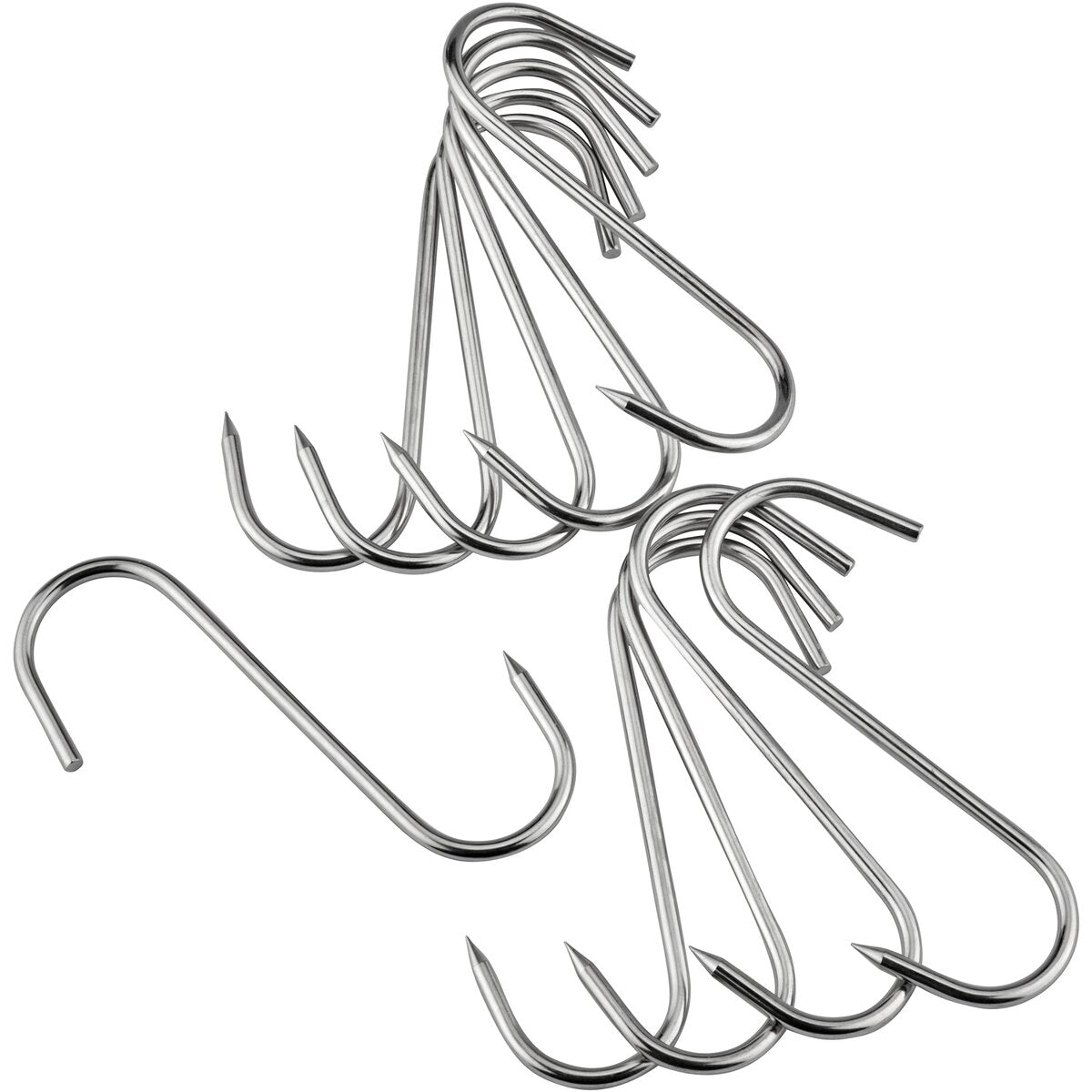 Wald & Forst S-Hooks Stainless Steel – Pack of 10 (Can hold up to 45 kg – length 14 cm, Ø 5 mm)