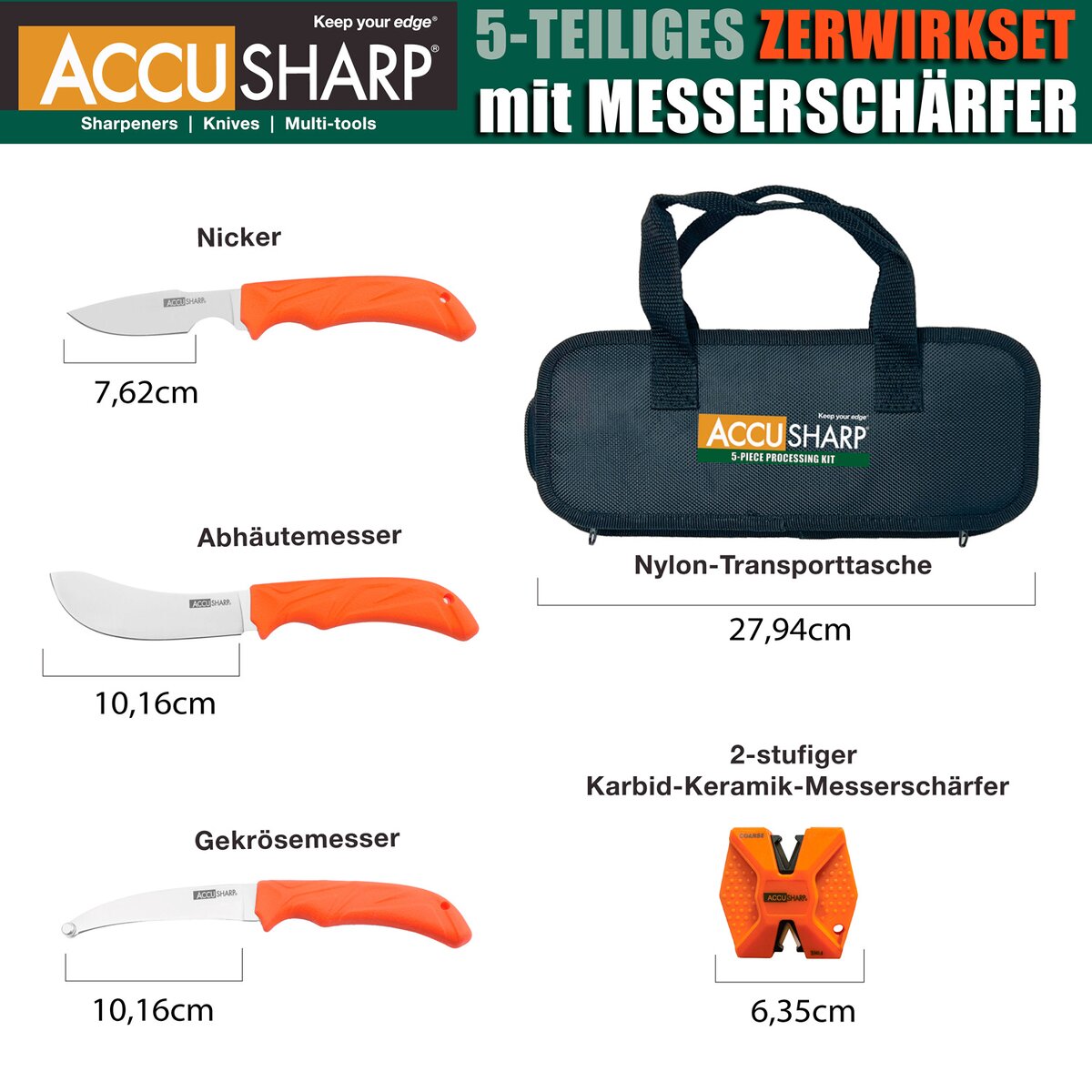 Accusharp Twisting set, 5 pieces. in bag