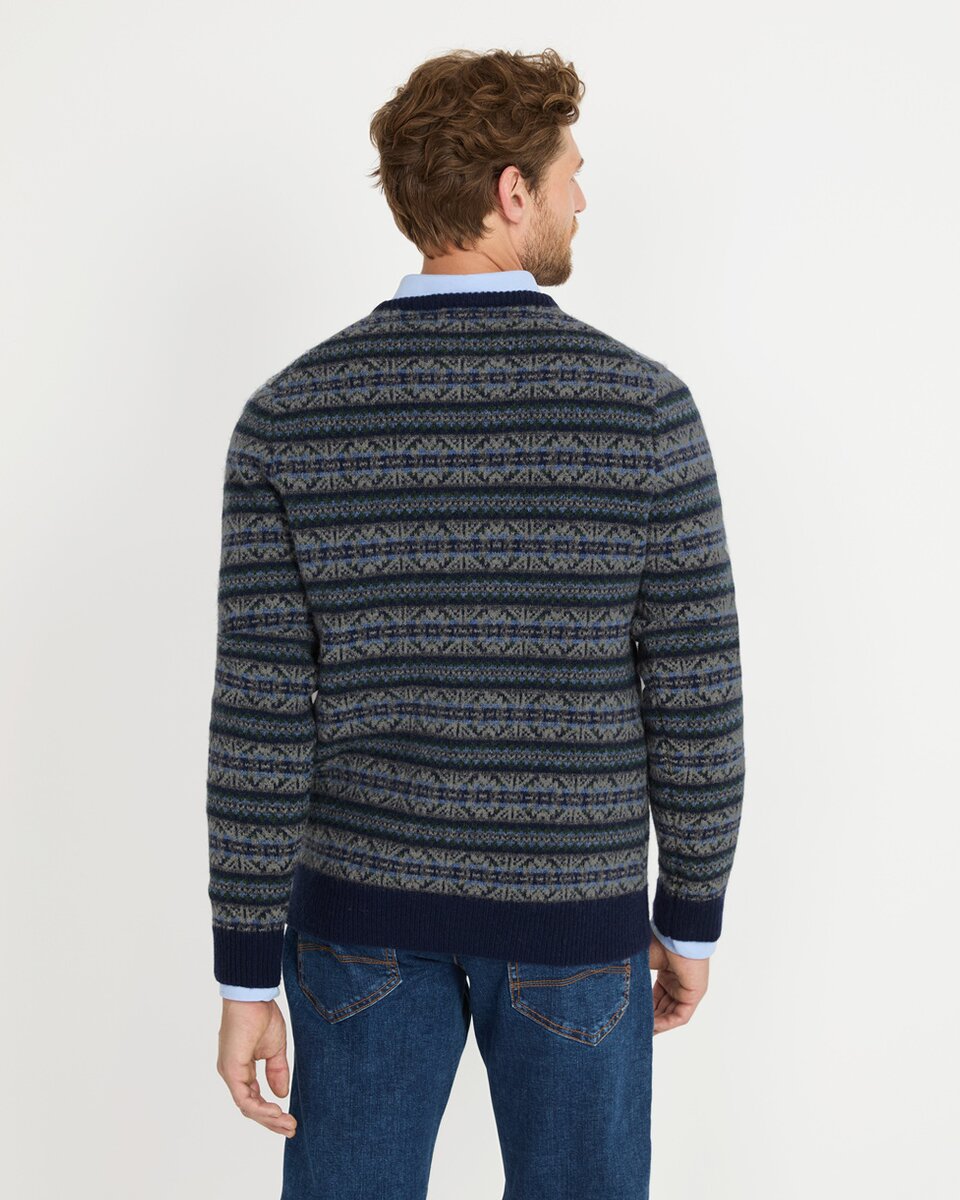 Highmoor Jacquard sweater (Navy/Green)