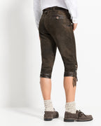 Luis Steindl Knee-length leather trousers (Brown)