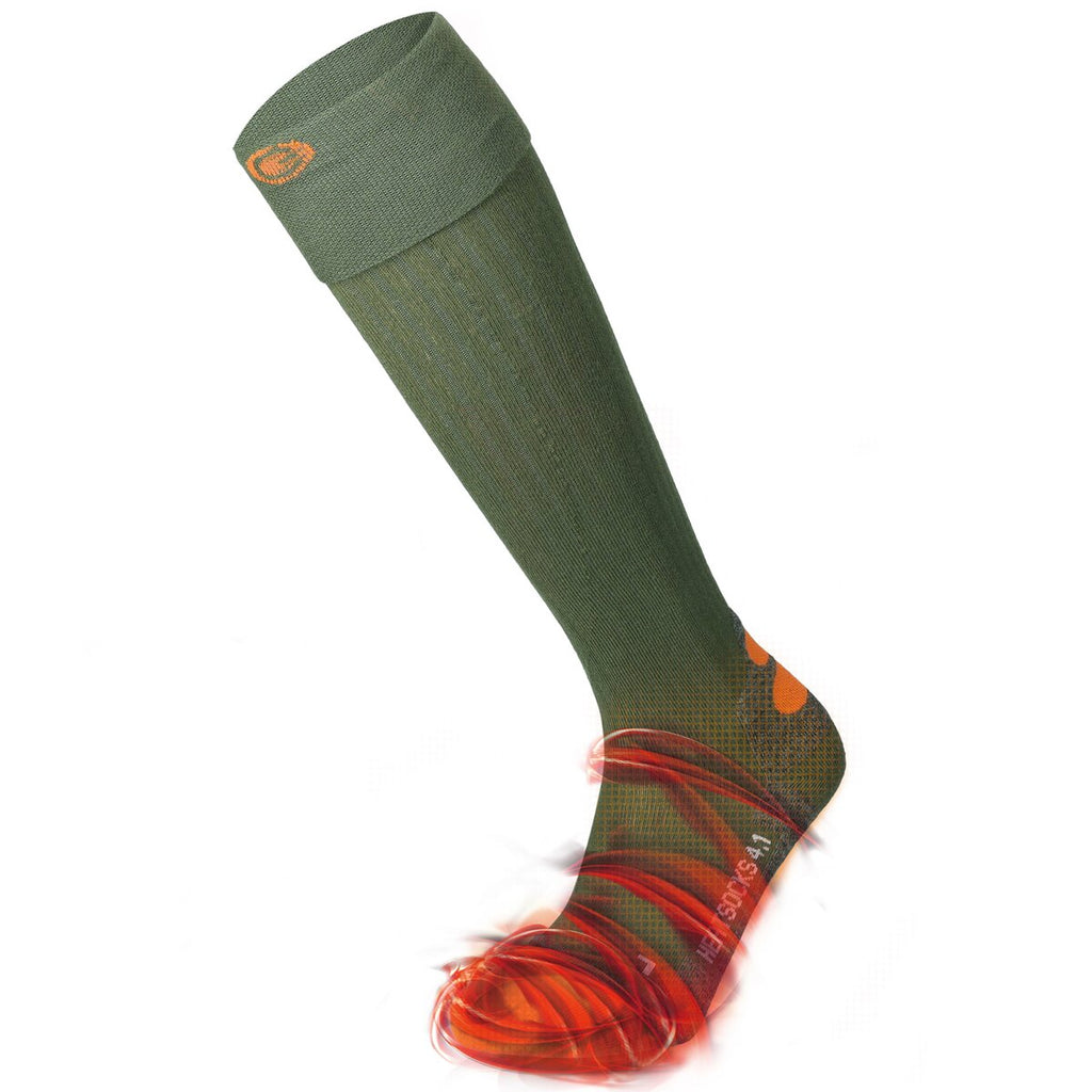 Lenz Pair of heated socks 4.1 Toe Cap® (Green/orange, size 39-41)