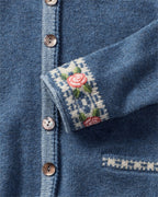 Reitmayer Long cardigan with jacquard pattern (Medium blue)