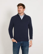 Highmoor Troyer with collar contrast (Dark blue)