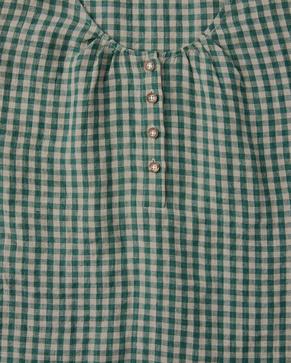 Luis Steindl Half-sleeve Vichy linen blouse (Green)