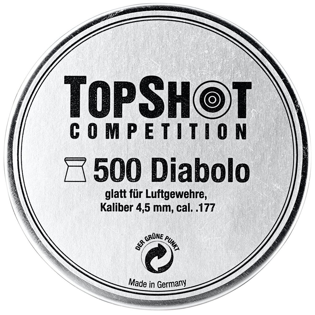 TOPSHOT Competition 4.5 mm diabolo smooth (Caliber 4.50) — Pack of 500 pcs