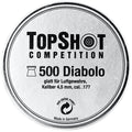 TOPSHOT Competition 4.5 mm diabolo smooth (Caliber 4.50) — Pack of 500 pcs