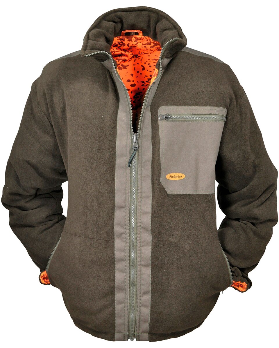 Hubertus Reversible fleece jacket (Olive/signal camo)