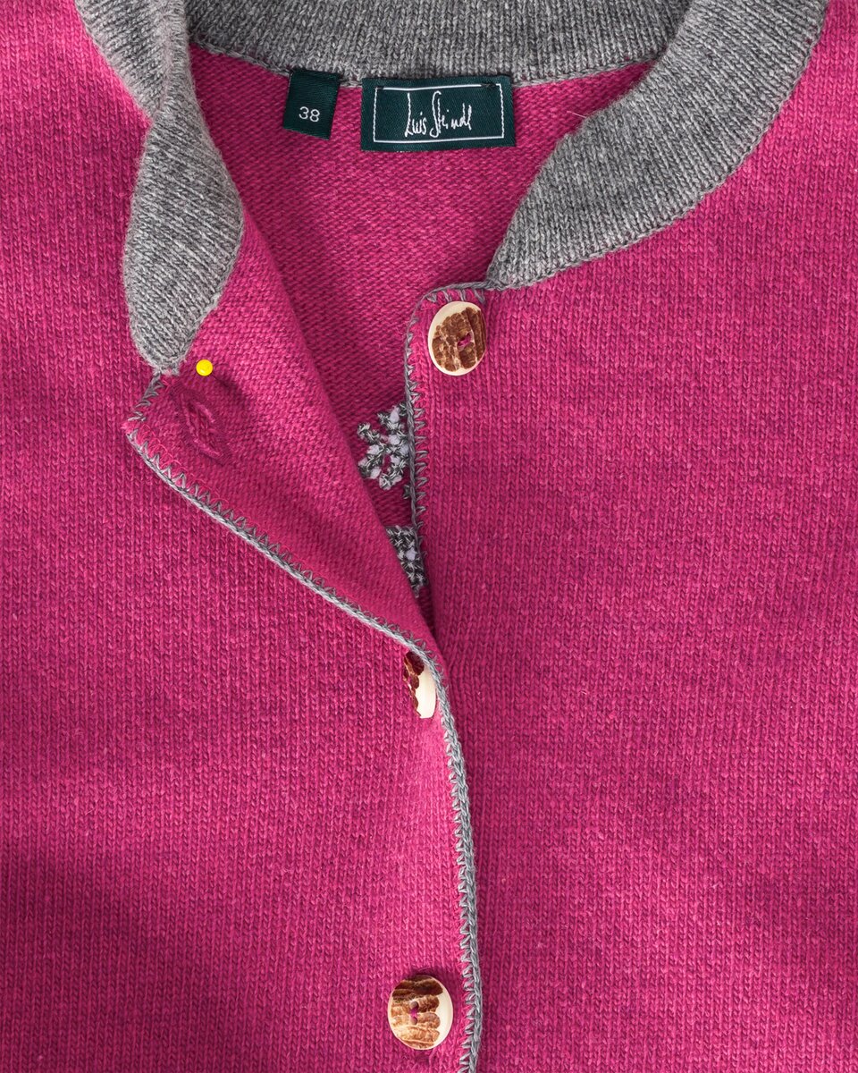 Luis Steindl Cardigan with box pleats (Pink/Gray)