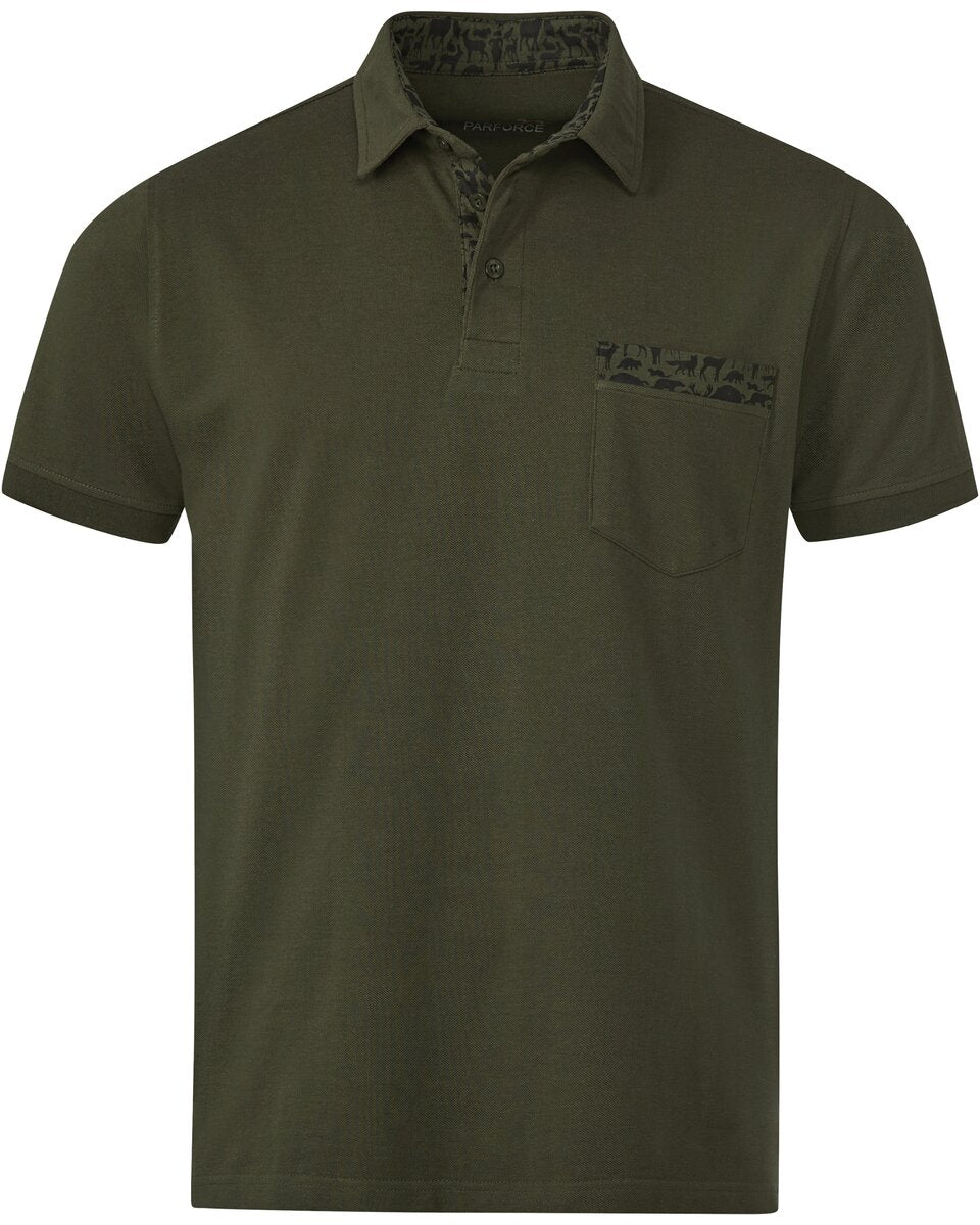 Parforce polo shirt forest animal detail (Olive/Black)