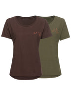 Parforce Women's set of 2 T-shirts Heartbeat (Brown/olive)
