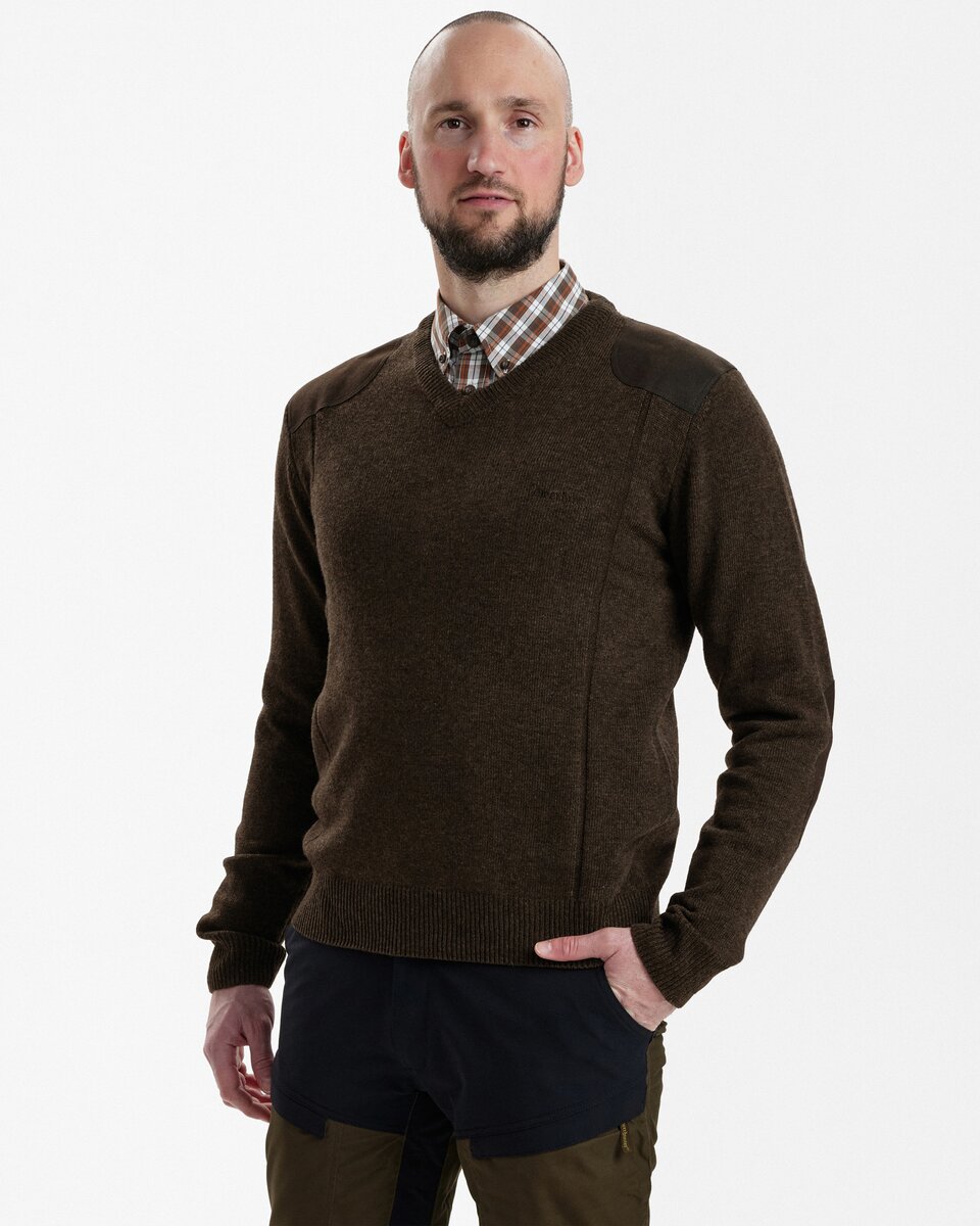 Deerhunter V-neck sweater Sheffield (Brown)