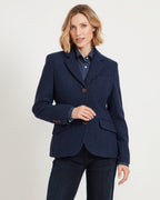 Highmoor Tweed blazer with loden contrast (Dark blue/bleu)
