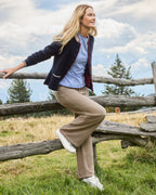 Reitmayer Cardigan with back pleat (Navy/Orange)