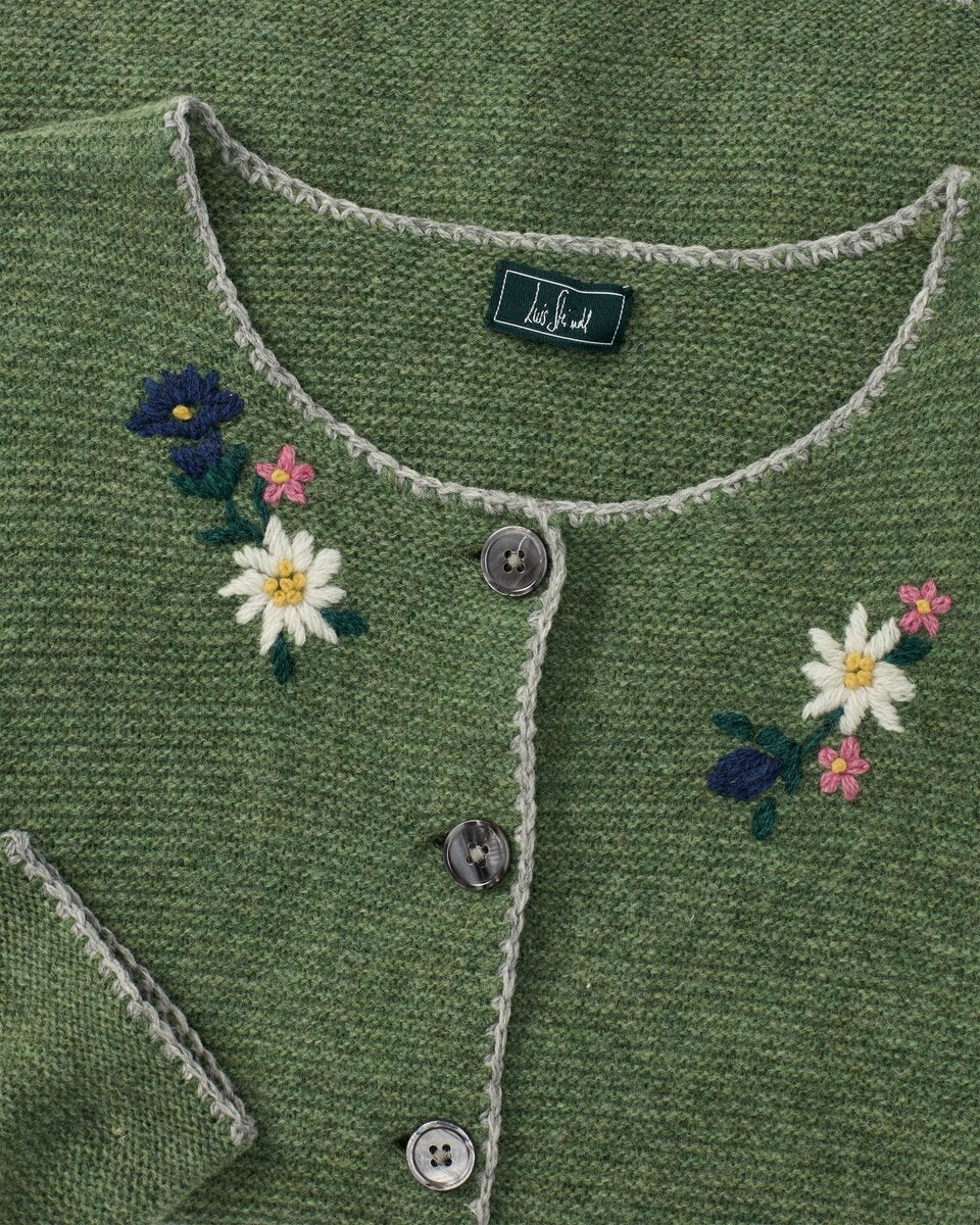 Luis Steindl Left-left cardigan with floral embroidery (Green)
