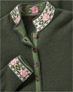 Reitmayer Long cardigan with jacquard pattern (Olive)