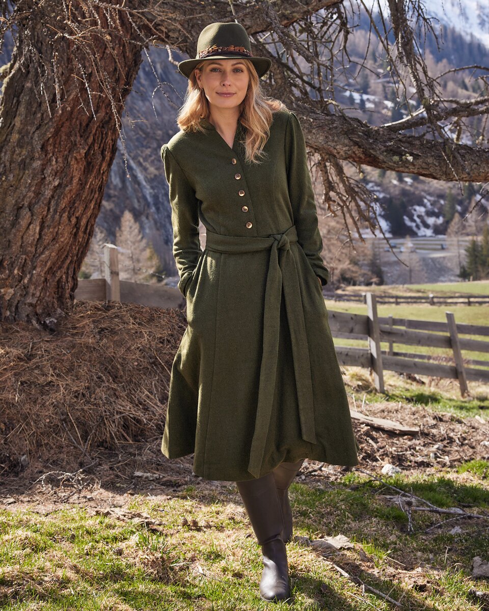 Luis Steindl Jersey dress with button placket (Olive)