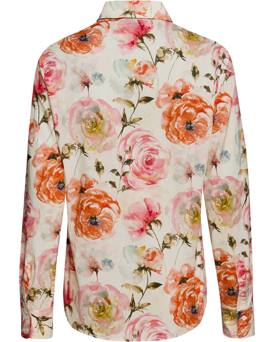Highmoor Blouse with rose print (Cream/Pink)