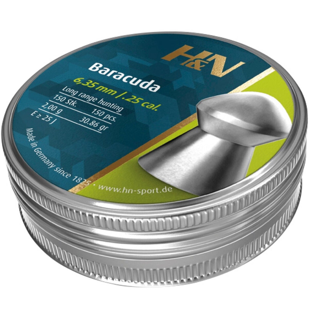 Haendler & Natermann 6.35mm Diabolo Baracuda 2.00g (Kaliber 6,35) — Pack of 150 pcs