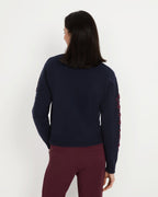 Reitmayer Sweater with floral embroidery (Dark blue)
