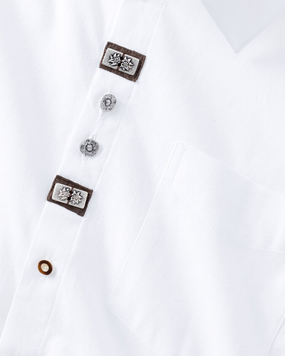 Luis Steindl Traditional shirt with applications (White)