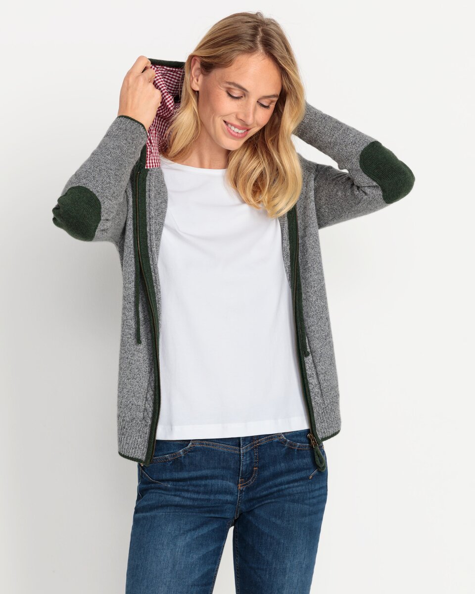 Reitmayer Cardigan with hood (Grey/Green)