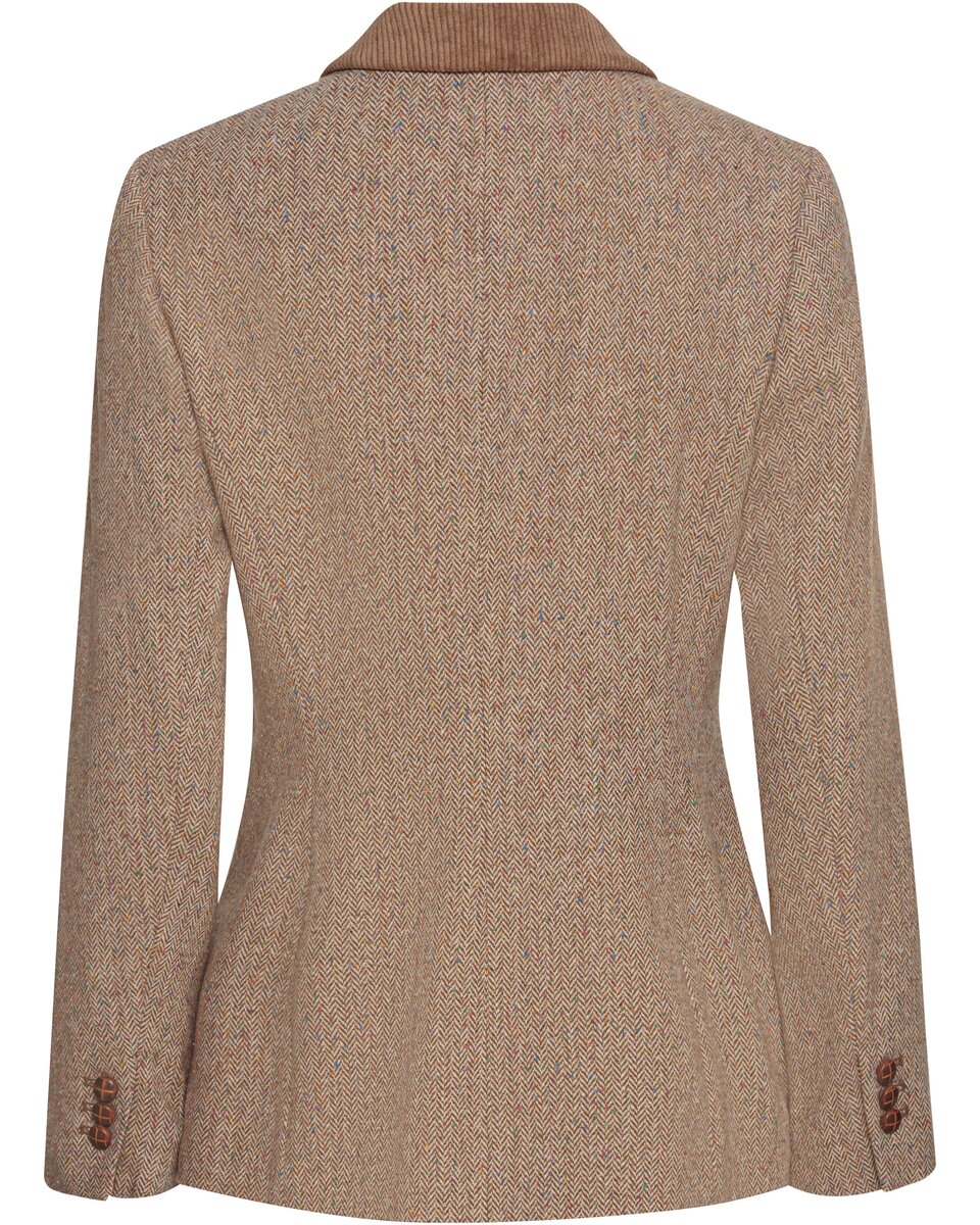 Reitmayer Herringbone blazer with corduroy collar (Brown beige)