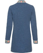 Reitmayer Long cardigan with jacquard pattern (Medium blue)