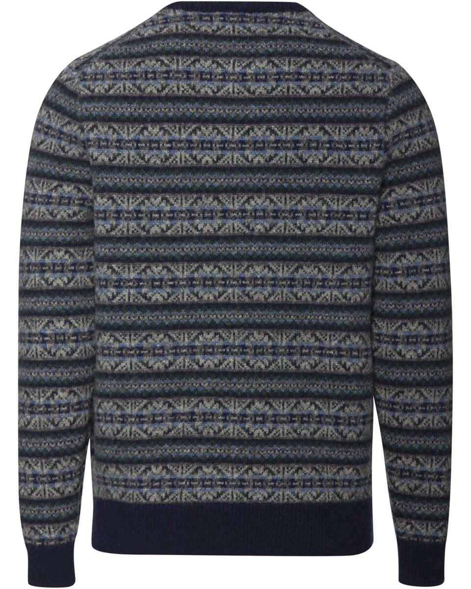 Highmoor Jacquard sweater (Navy/Green)