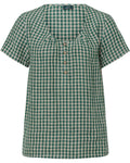 Luis Steindl Half-sleeve Vichy linen blouse (Green)