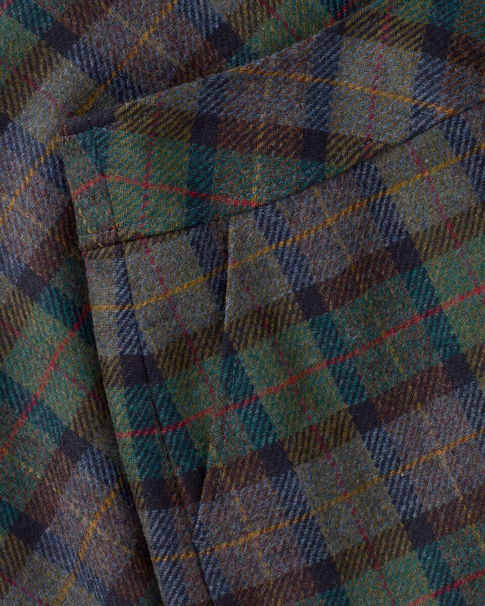 Highmoor Short wool skirt (Navy/Green)