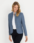 Luis Steindl Tweed stand-up collar jacket (Blue)