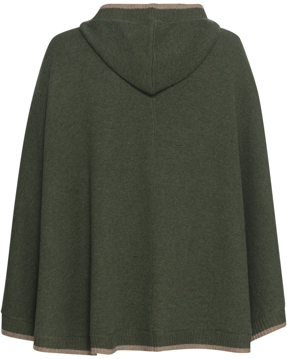 Reitmayer Poncho with hood (Green/beige)