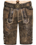 Luis Steindl Short leather pants with belt (Dark brown)