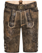 Luis Steindl Short leather pants with belt (Dark brown)