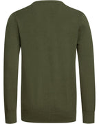Highmoor Set: V-neck sweater & checked shirt (Green)