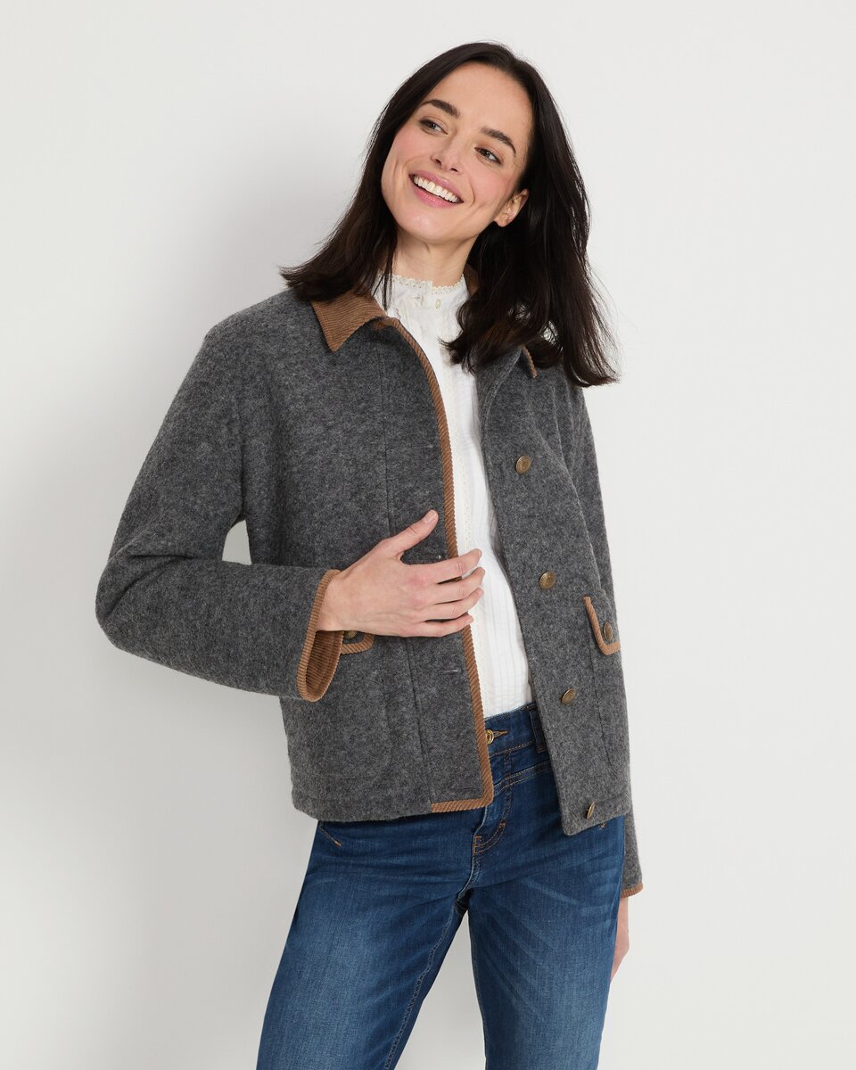 Reitmayer Jacket with corduroy collar (Gray)