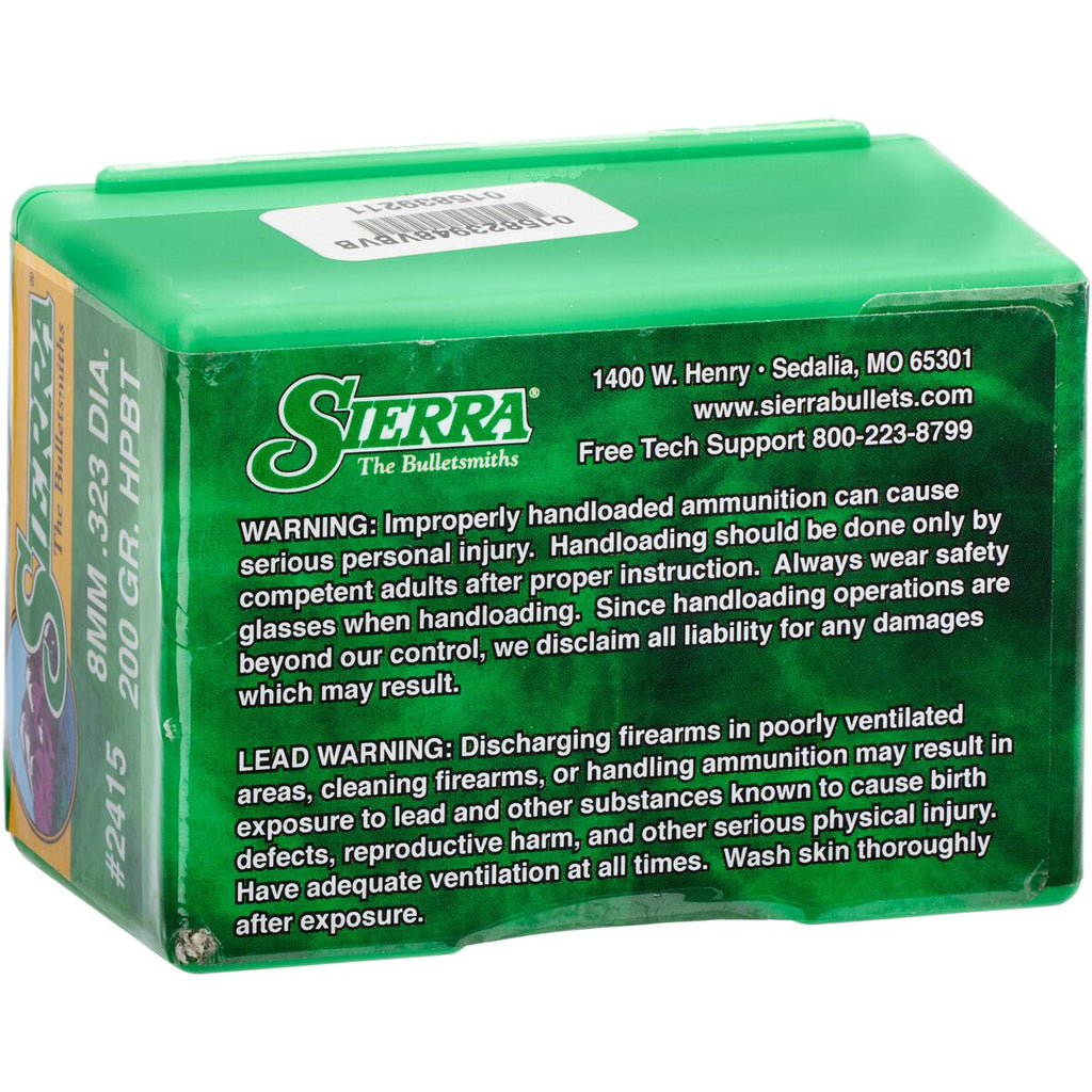Sierra Bullets .323 13.0g/200grs. HPBT (Caliber .323 (8 mm S)) — Pack of 100 pcs