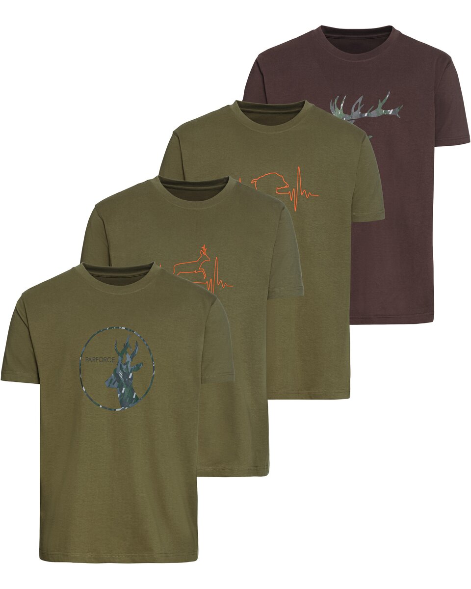 Parforce T-Shirts 4-pack hunting print (Olive)