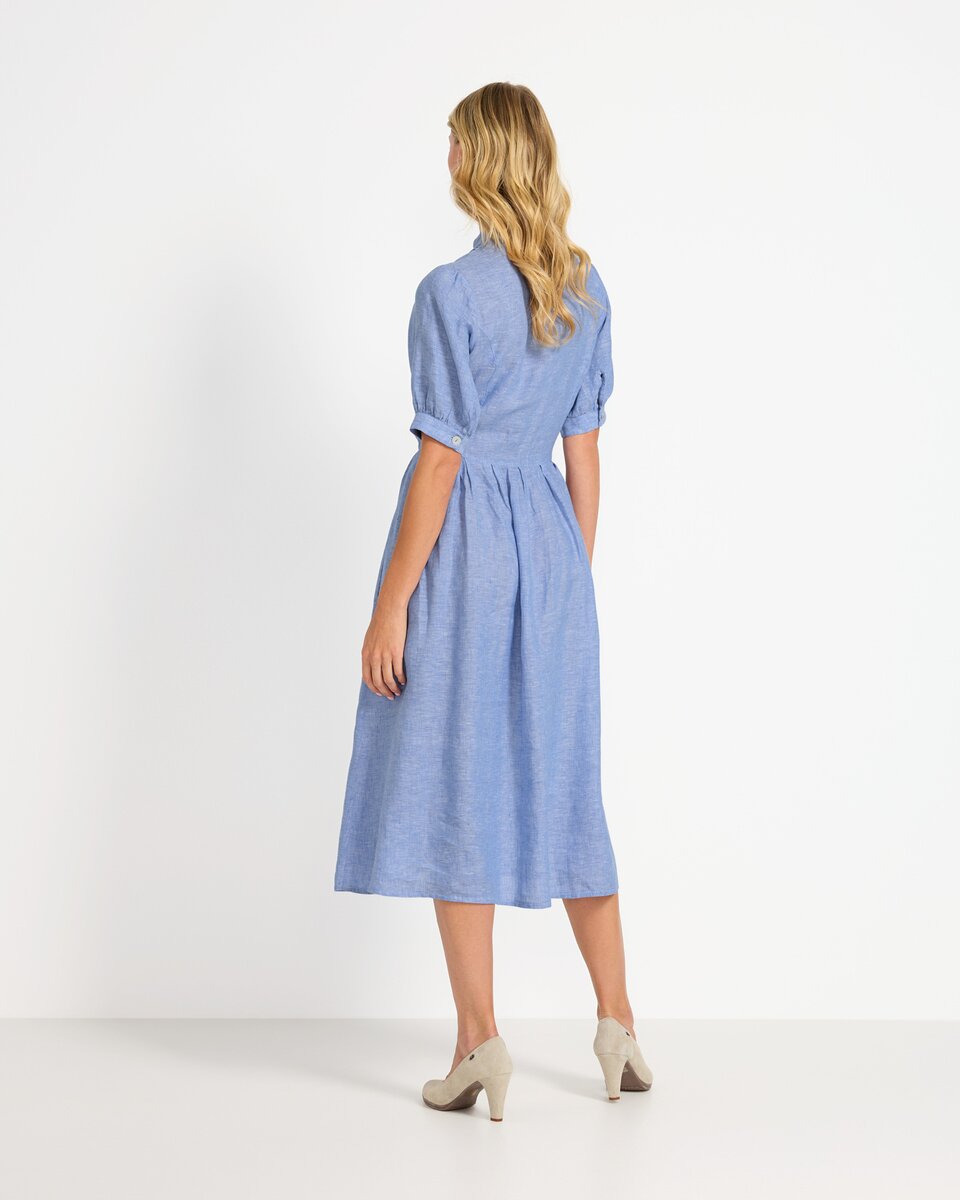 Reitmayer High-necked linen dress (Blue)