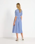 Reitmayer High-necked linen dress (Blue)