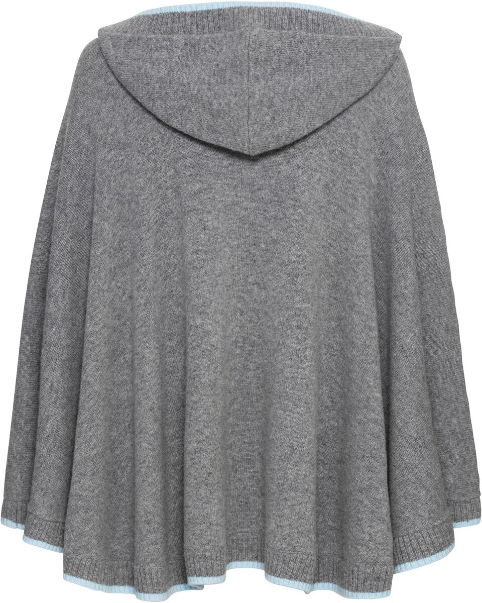Reitmayer Poncho with hood (Grey/Blue)
