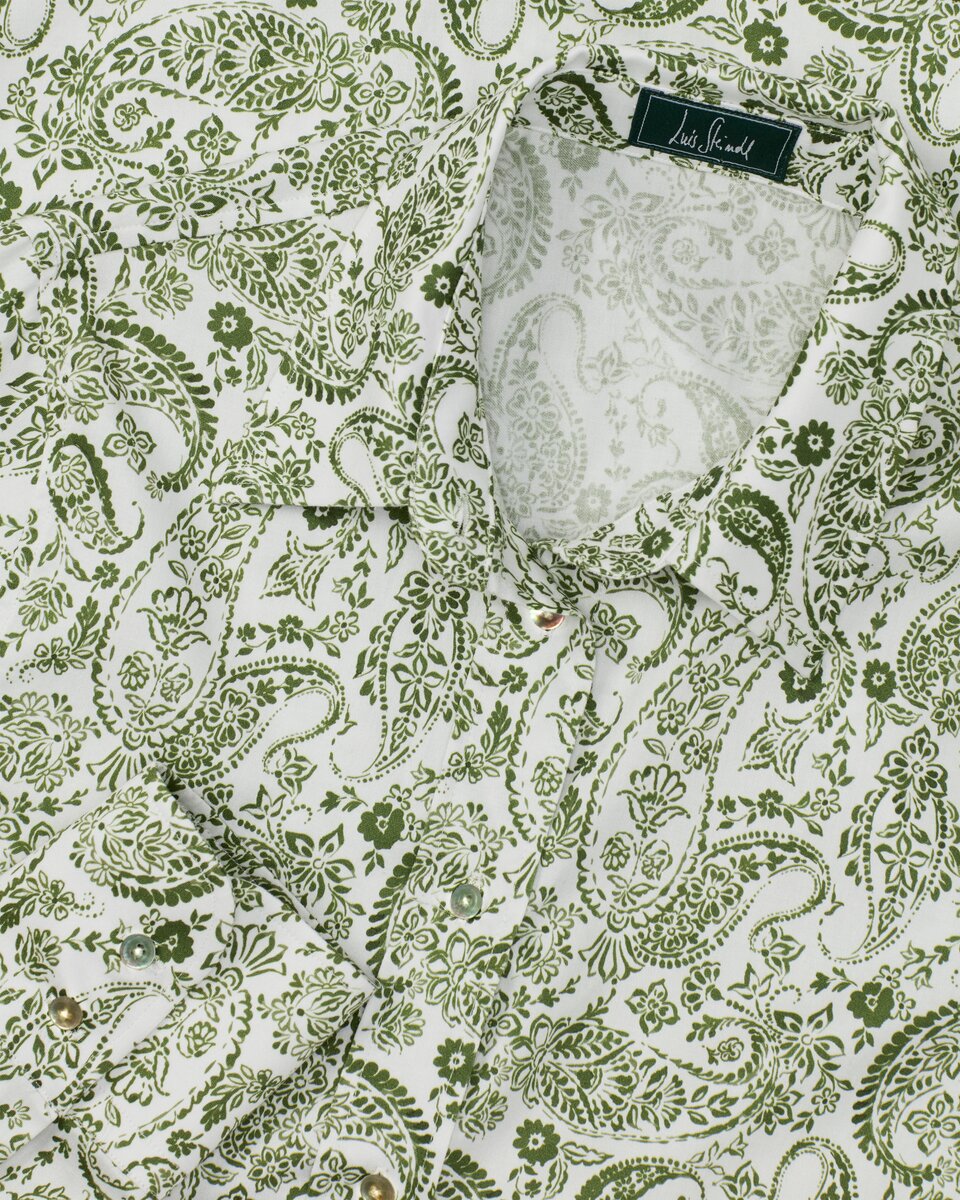 Luis Steindl Paisley blouse with flowers (White/Green)